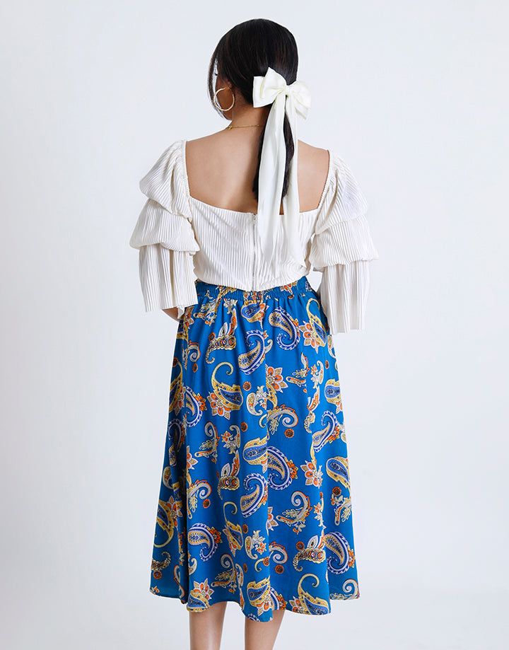 A- Line High Waist Printed Skirt