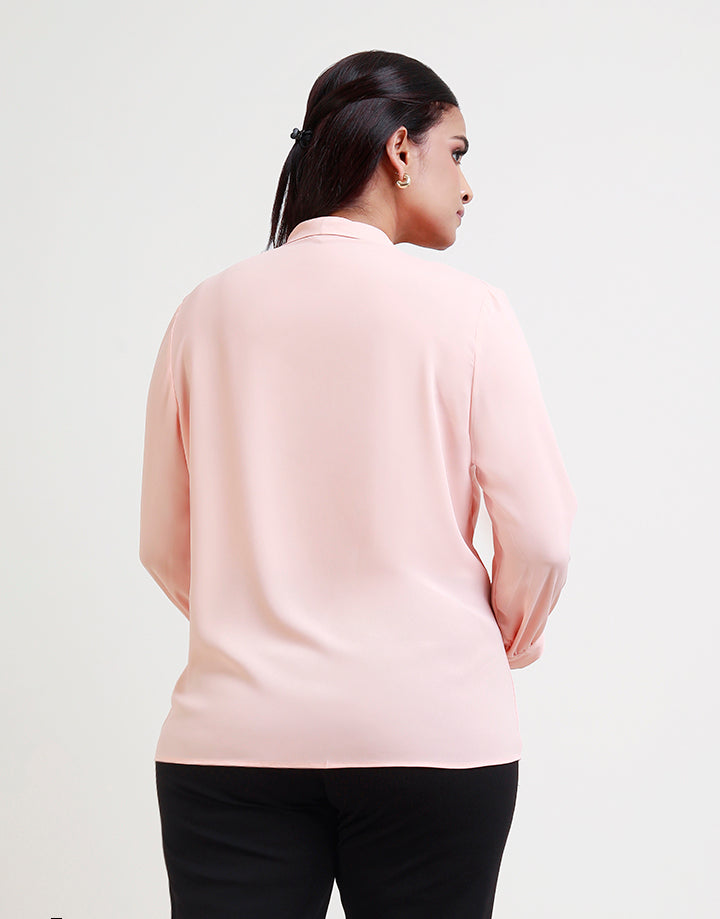 3/4 Sleeve with Collar Button Down Blouse