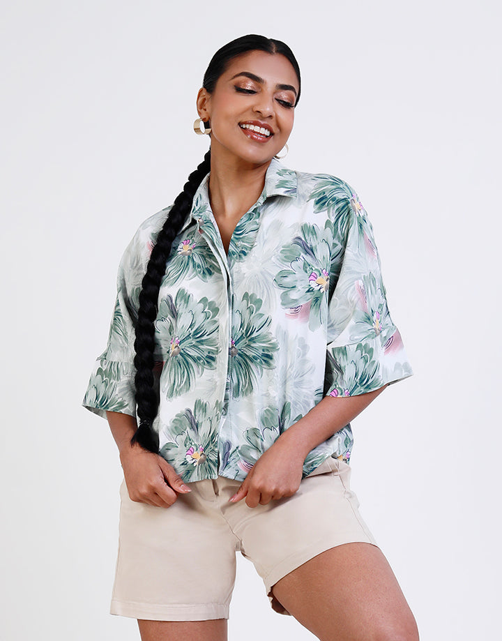 Hidden Placket Shirt Blouse