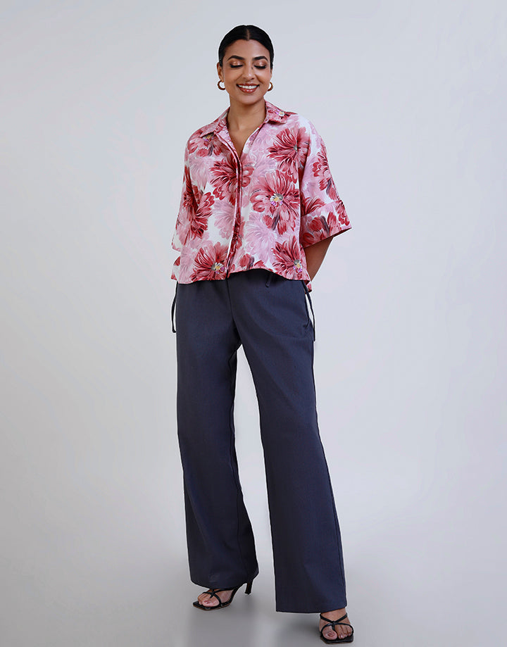 Hidden Placket Shirt Blouse