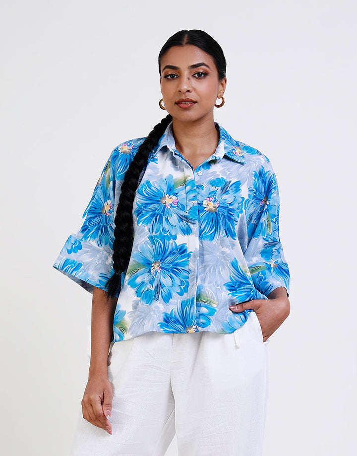 Hidden Placket Shirt Blouse