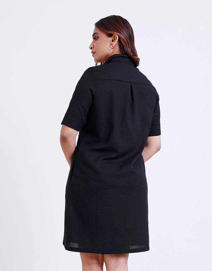 Half Placket Shirt Dress