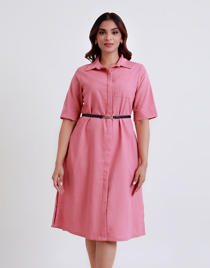 Shirt Dress with Patch Pocket