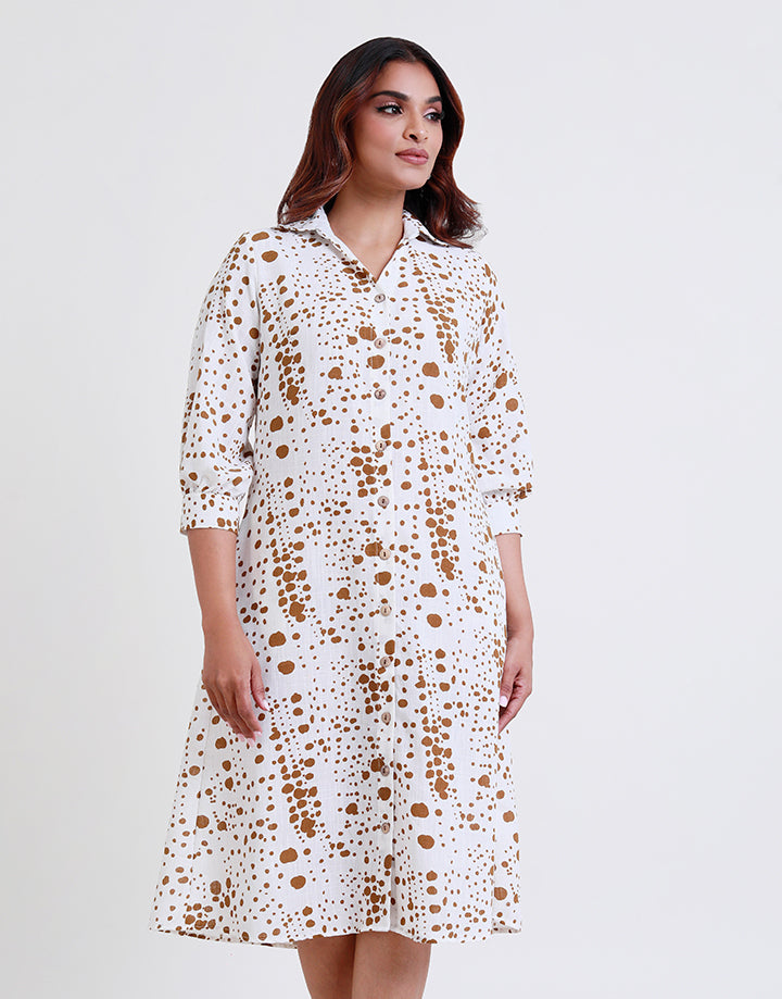 Puff Sleeve Shirt Dress