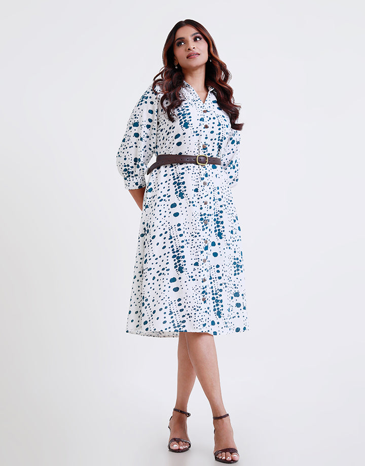Puff Sleeve Shirt Dress