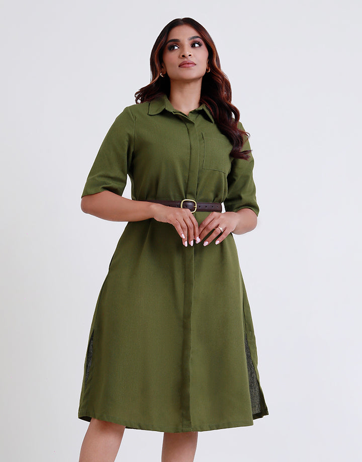 Shirt Dress with Patch Pocket