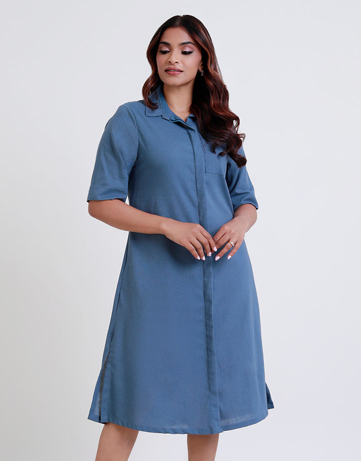 Shirt Dress with Patch Pocket