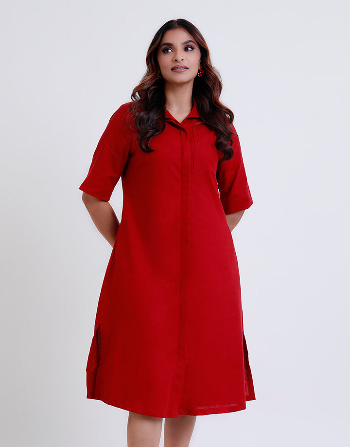 Shirt Dress with Patch Pocket