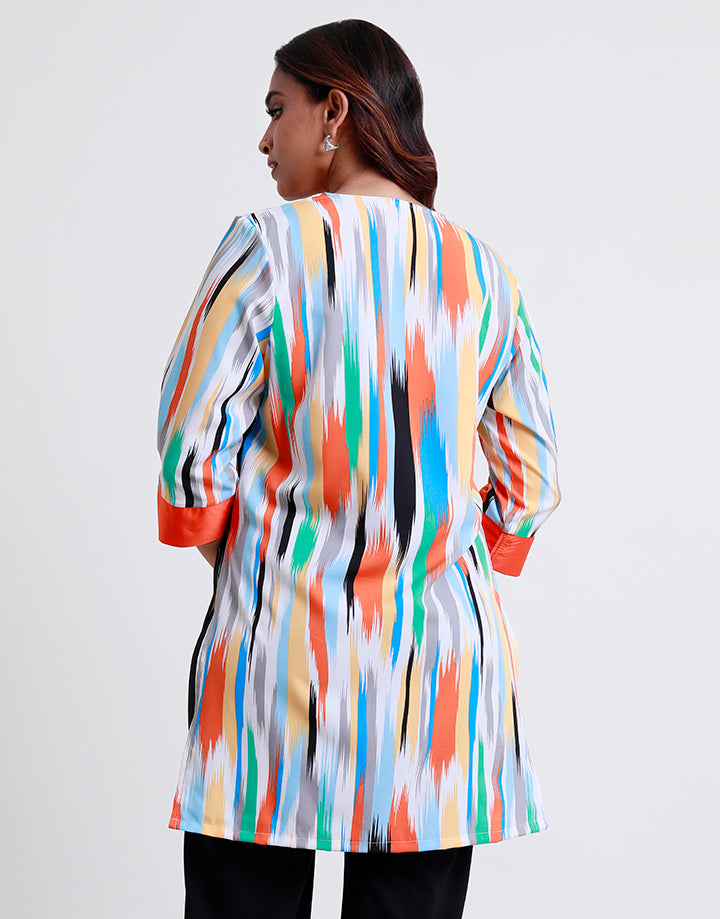 3/4 Sleeves with Printed Kurta