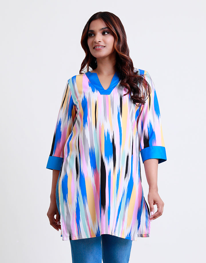 3/4 Sleeves with Printed Kurta