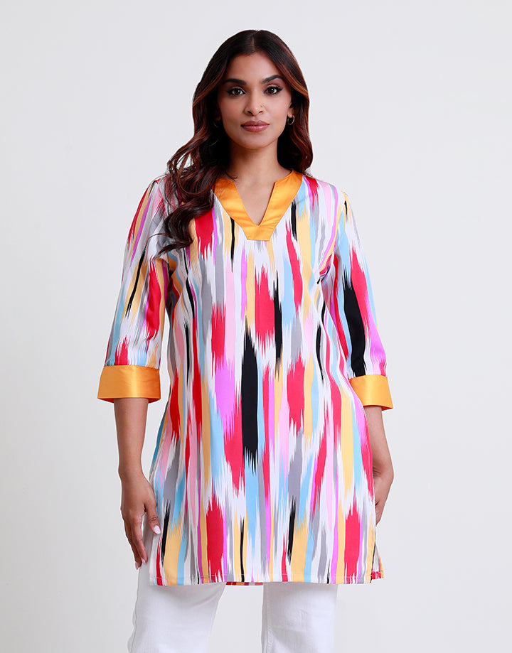 3/4 Sleeves with Printed Kurta