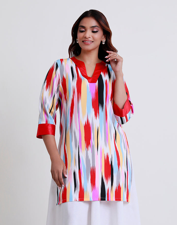 3/4 Sleeves with Printed Kurta