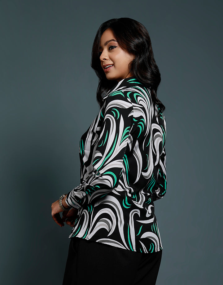 Button Down Blouse with Standard Collar