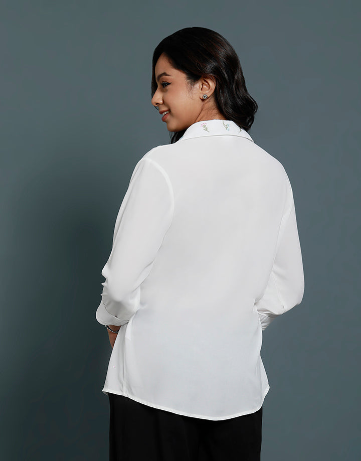 Embroidered Detail Shirt Blouse