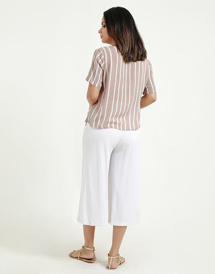 V-Neck Button Down Top