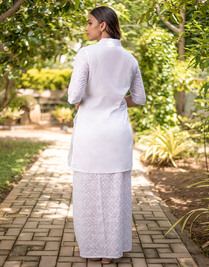 White Cut Lawn Lungi