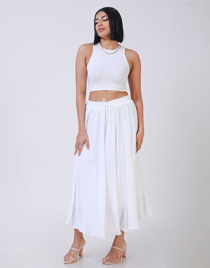 White Flared Skirt