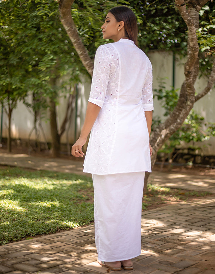 White Princess Line Kurtha with ¾ Sleeves