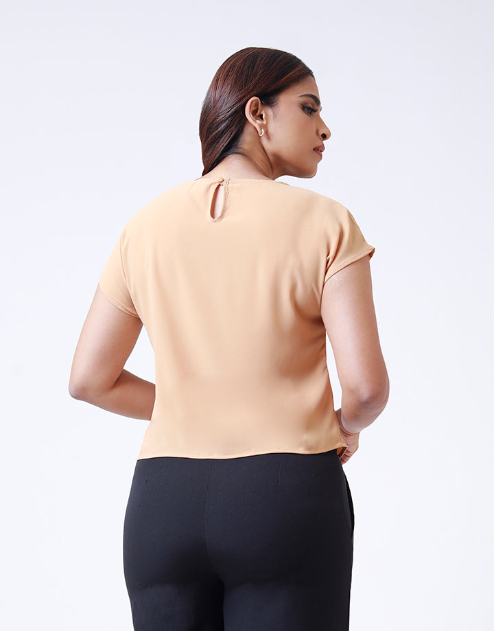 Batwing Sleeves Top with Back Keyhole