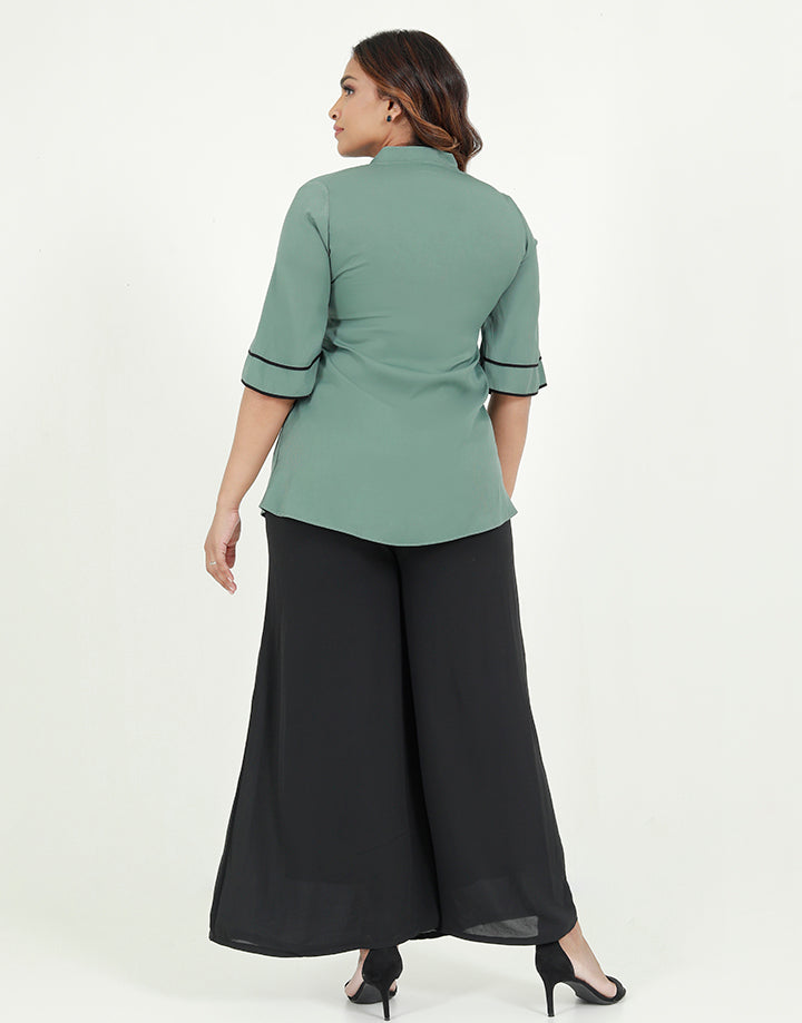 ¾ Sleeves Kurtha with Contrasting Piping