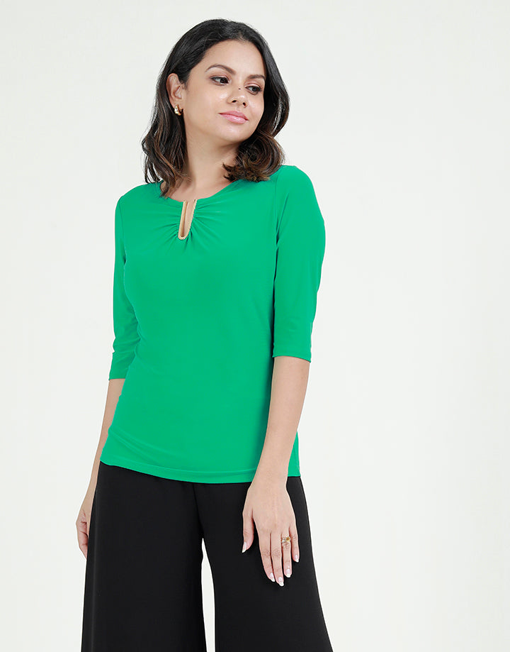 ¾ Sleeves Top with Embellishment