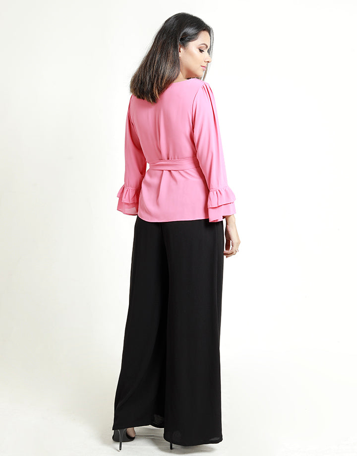 ¾ Sleeves Top with Square Neck Line