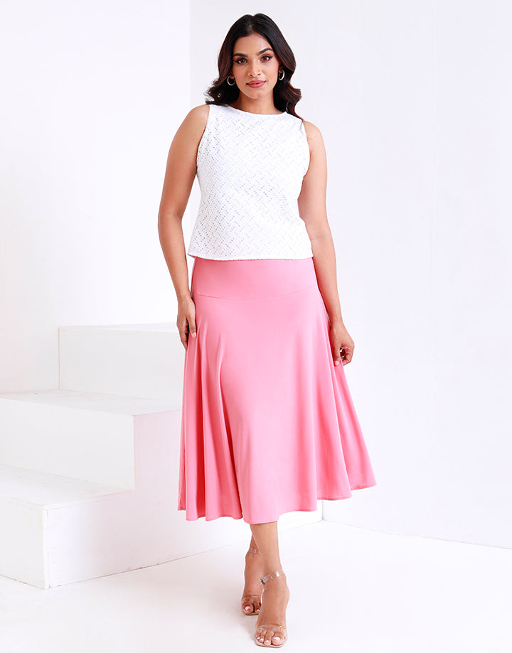 4 Way Stretch Flared Skirt