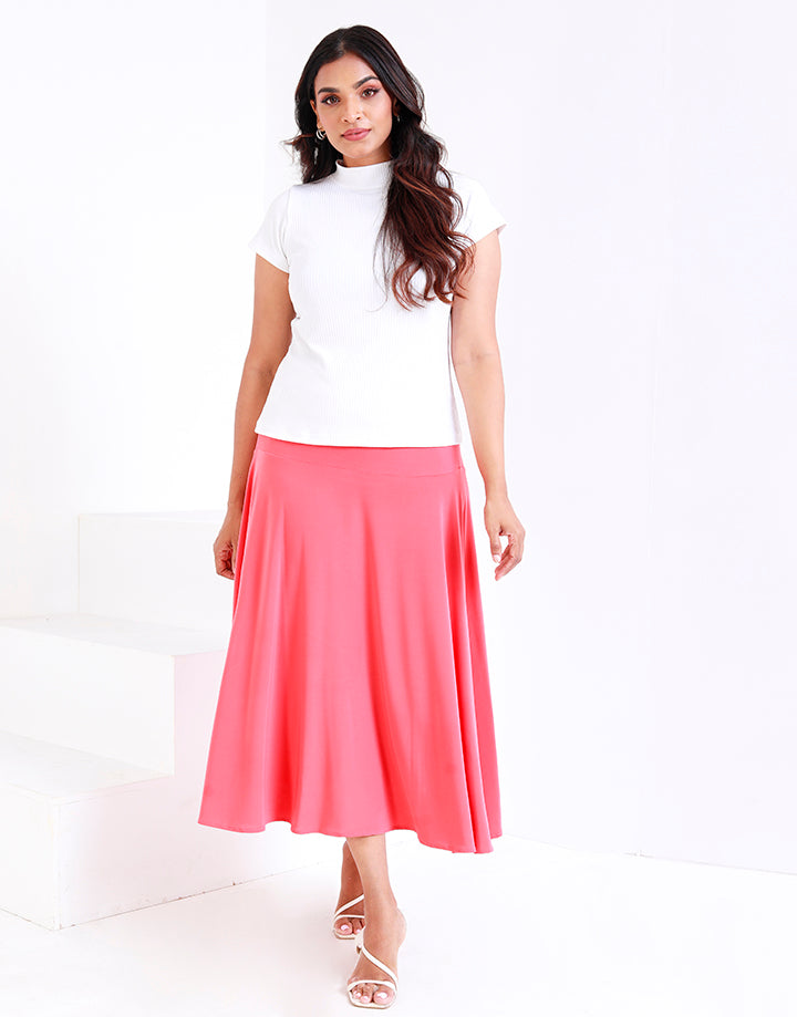 4 Way Stretch Flared Skirt