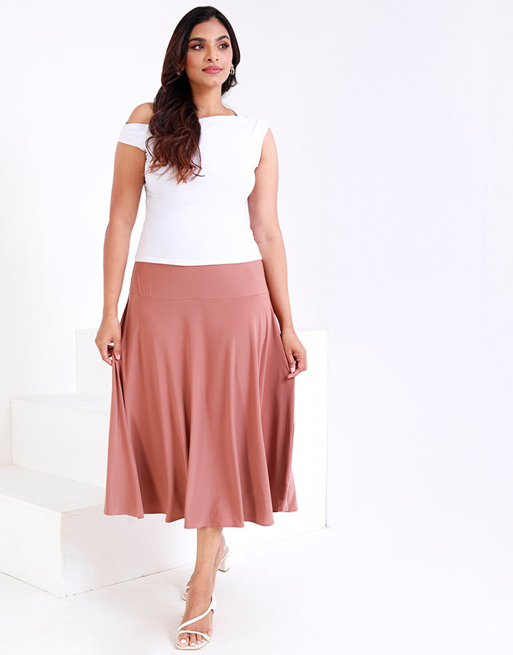 4 Way Stretch Flared Skirt