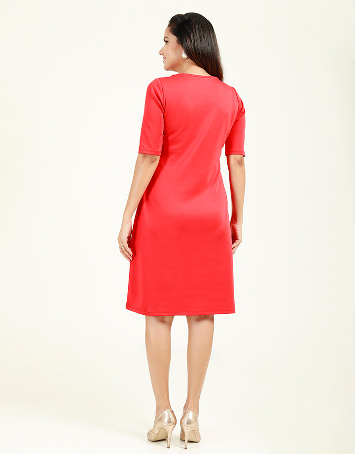 A-Line Dress with Bonded Details