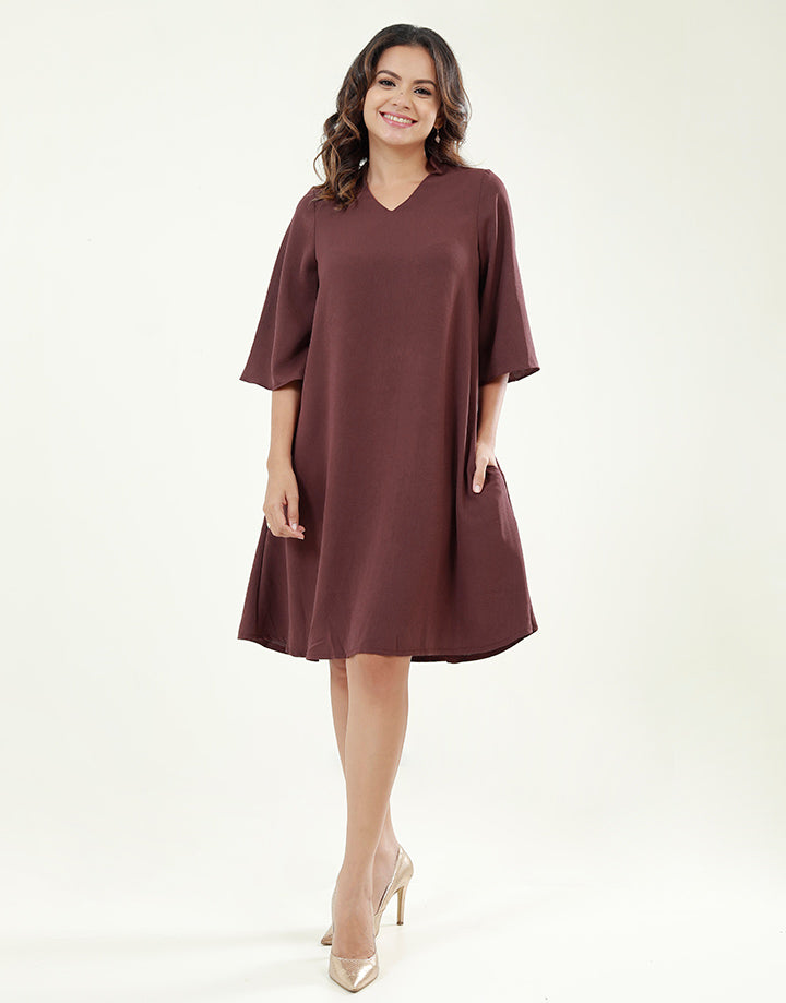 A-Line Dress with Chinese Collar