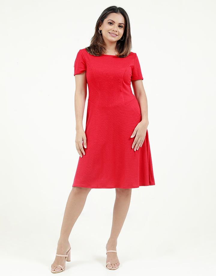 A-Line Dress with Short Sleeves