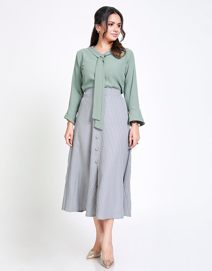 A-Line Midi Skirt with Buttons