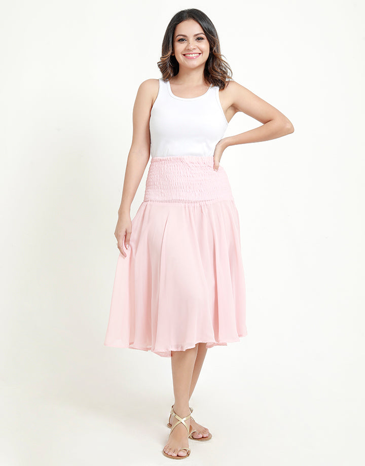 A-Line Skirt with Smocked Waist