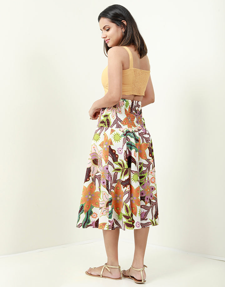 A-Line Skirt with Smocked Waist