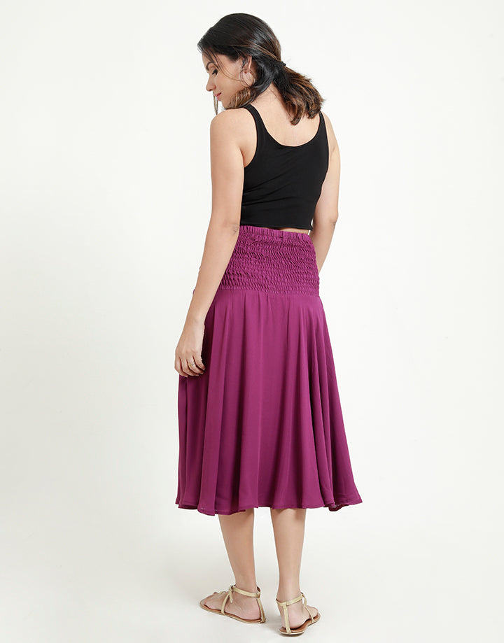 A-Line Skirt with Smocked Waist