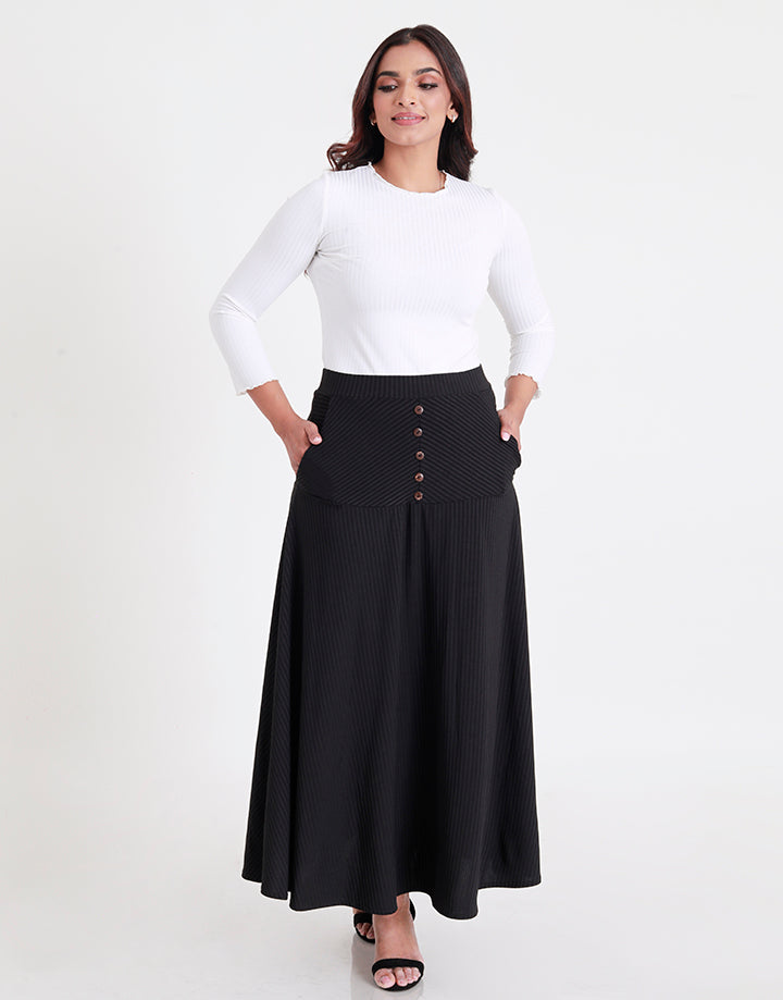 A-Line Skirt with Buttons