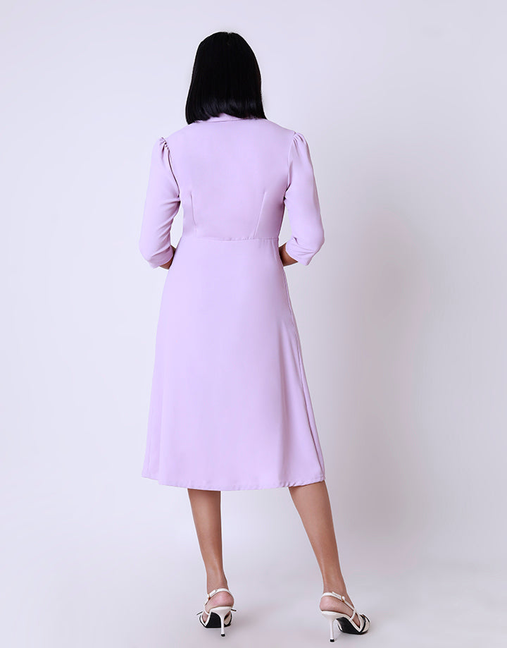 Blazer Collar Dress with Overlap