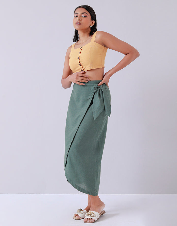 Blend Bow Tie Wrap Vegan Skirt