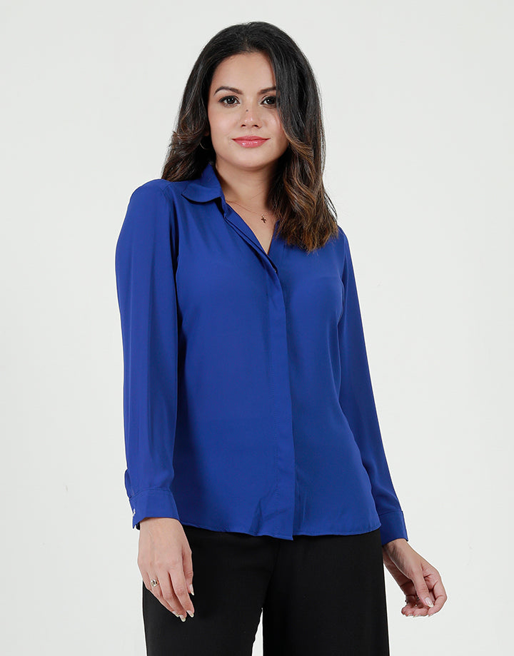 Button Down Blouse with Long Sleeves