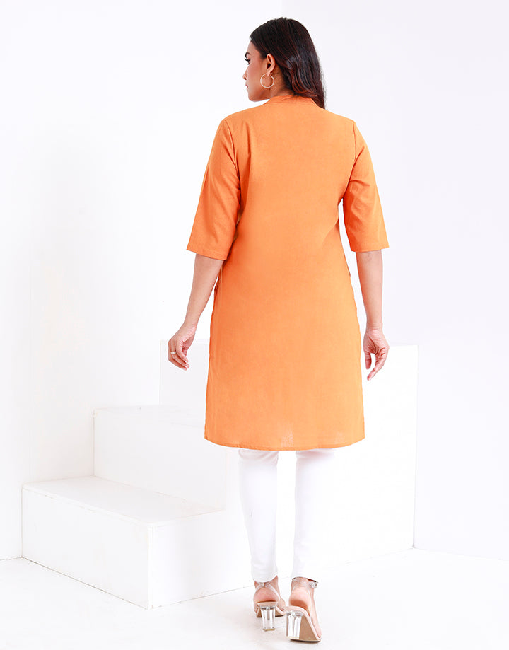 Button Down Kurtha with Mandarin Collar