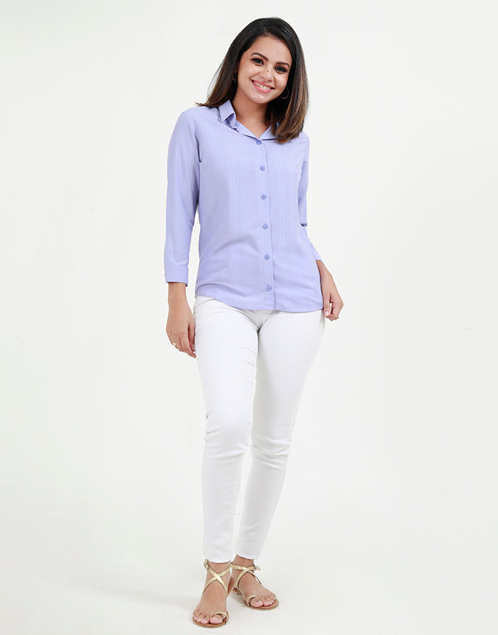 Button Down Shirt With ¾ Sleeves
