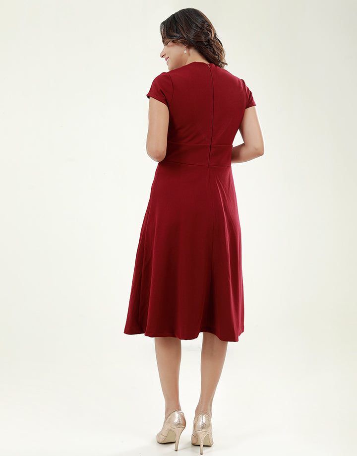 Cap Sleeves Dress with Side Pockets