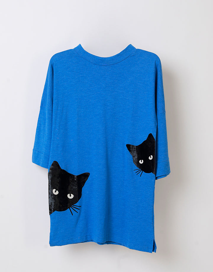 Cat Print T-Shirt Frock