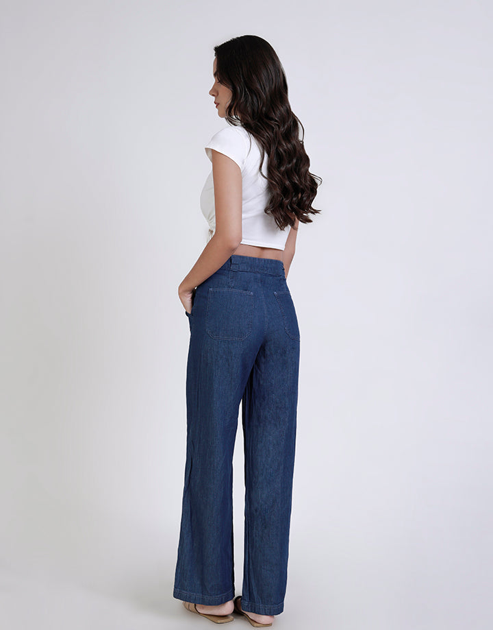 Chambray Pant with Tie Belt