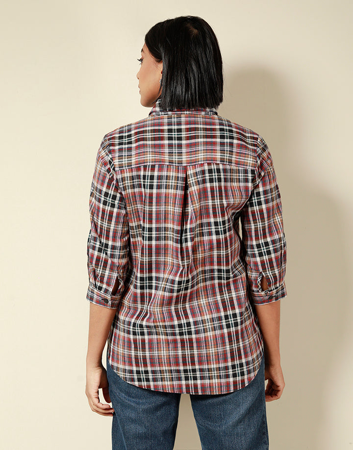 Checked Printed Shirt Blouse