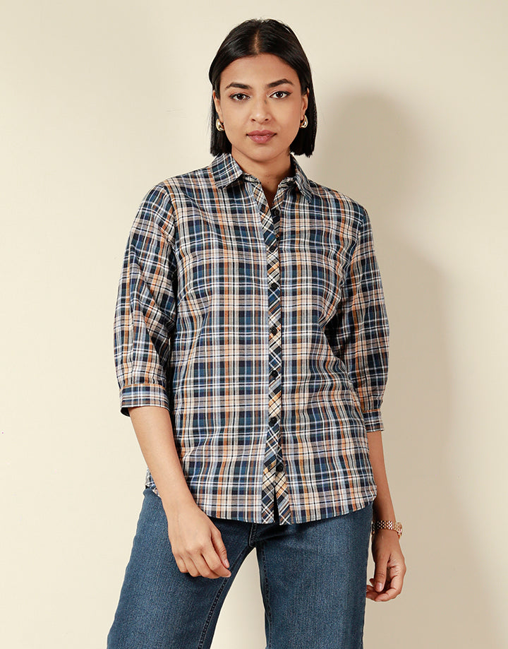 Checked Printed Shirt Blouse