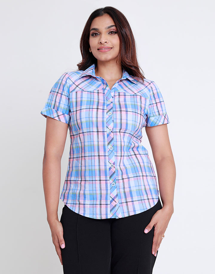Checked Shirt with Short Sleeves