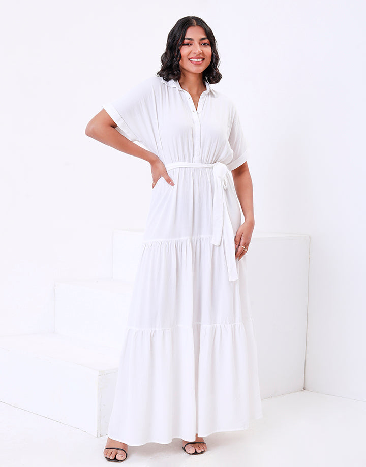 Cheesecloth Tiered Maxi Dress