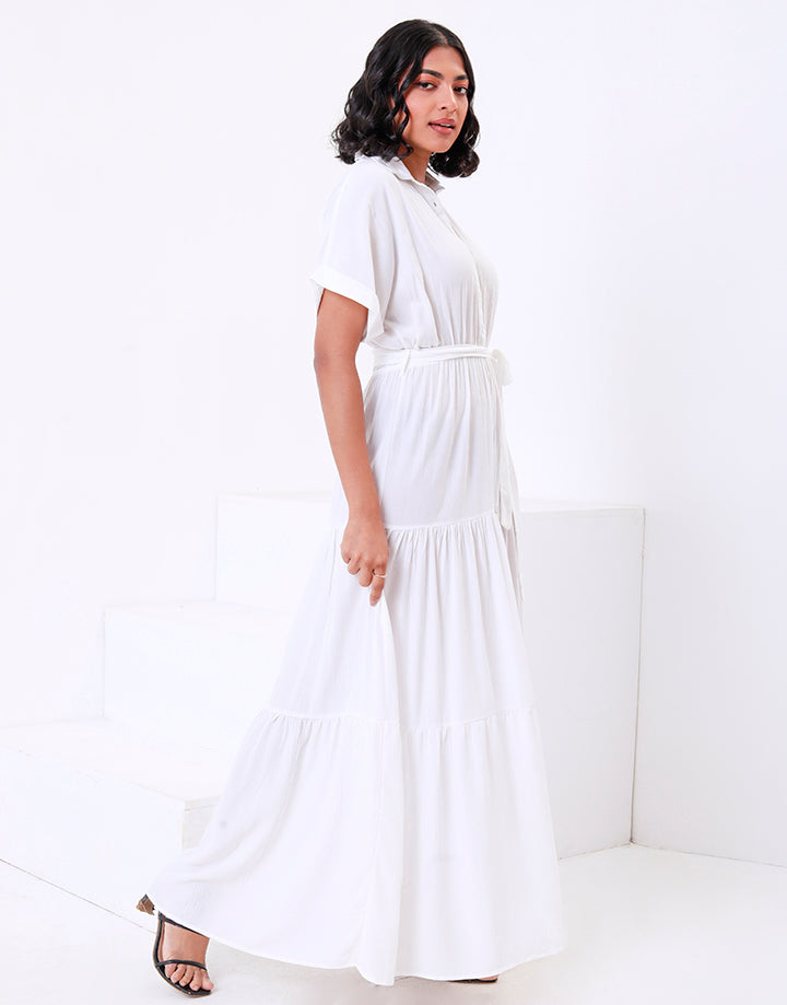 Cheesecloth Tiered Maxi Dress